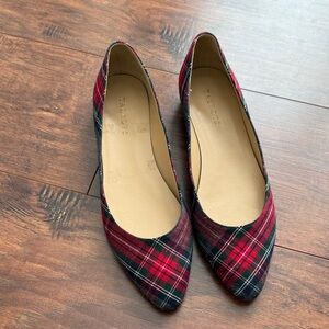 Talbots Red and Gray Tartan Plaid Flats